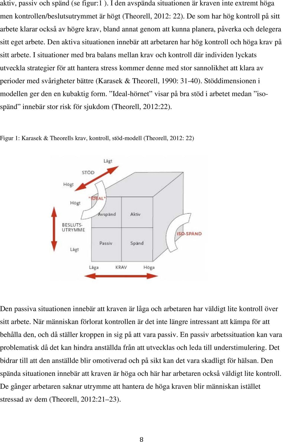 Den aktiva situationen innebär att arbetaren har hög kontroll och höga krav på sitt arbete.