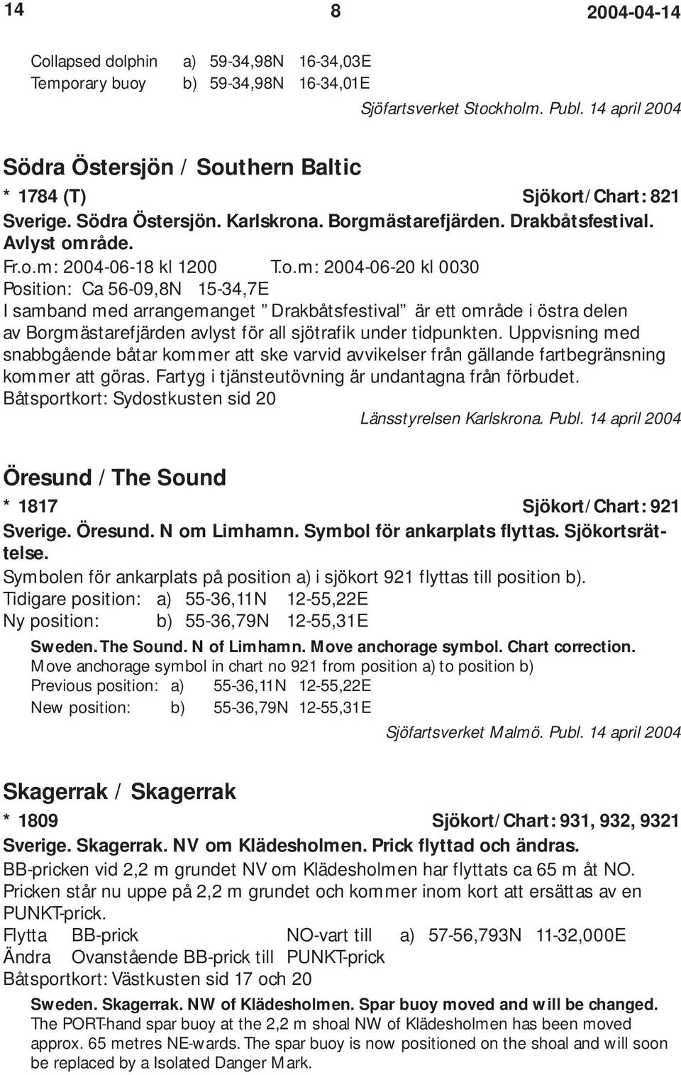 thern Baltic * 1784 (T) Sjökor