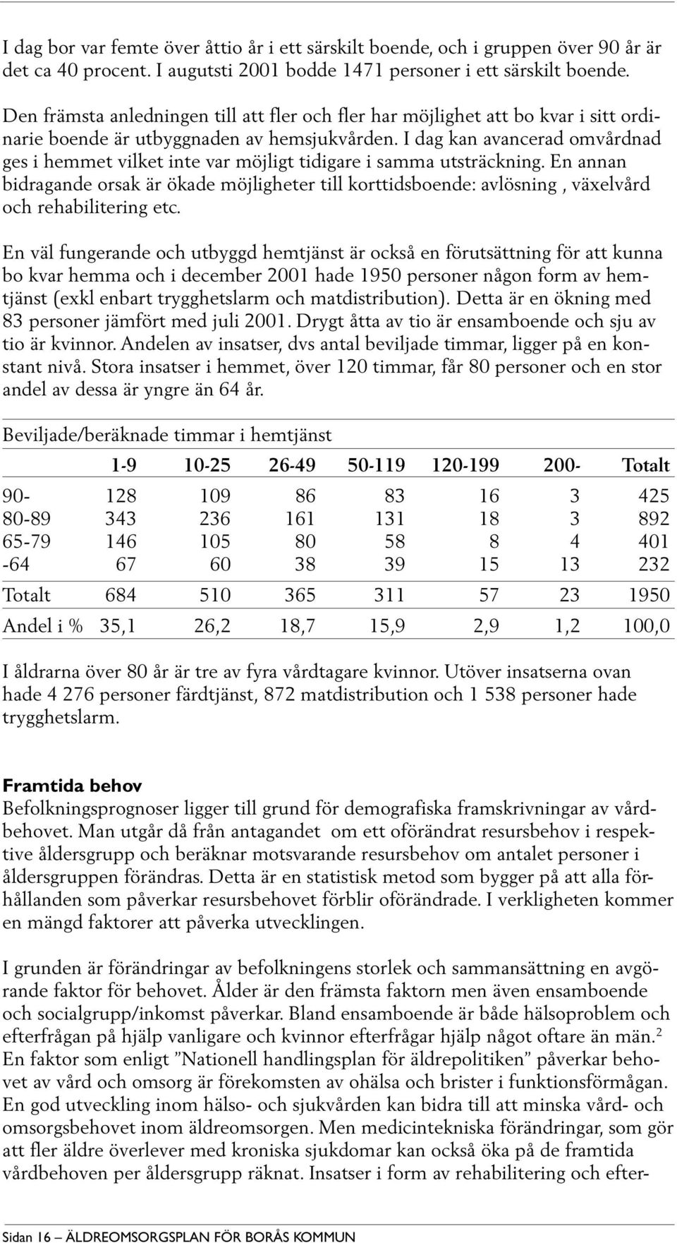 I dag kan avancerad omvårdnad ges i hemmet vilket inte var möjligt tidigare i samma utsträckning.