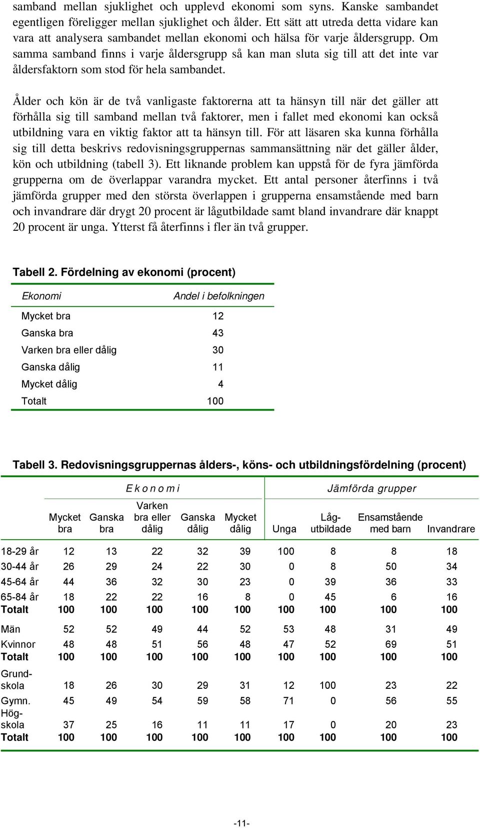 Om samma samband finns i varje åldersgrupp så kan man sluta sig till att det inte var åldersfaktorn som stod för hela sambandet.