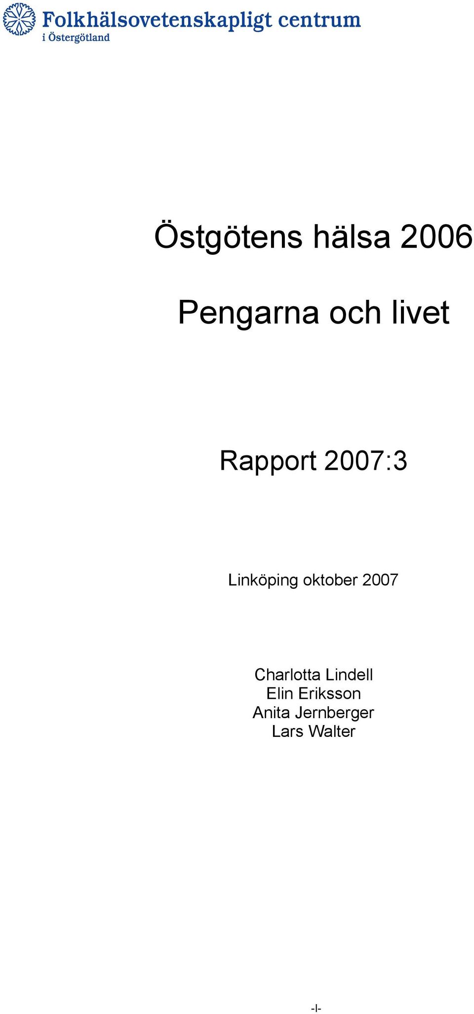oktober 2007 Charlotta Lindell Elin