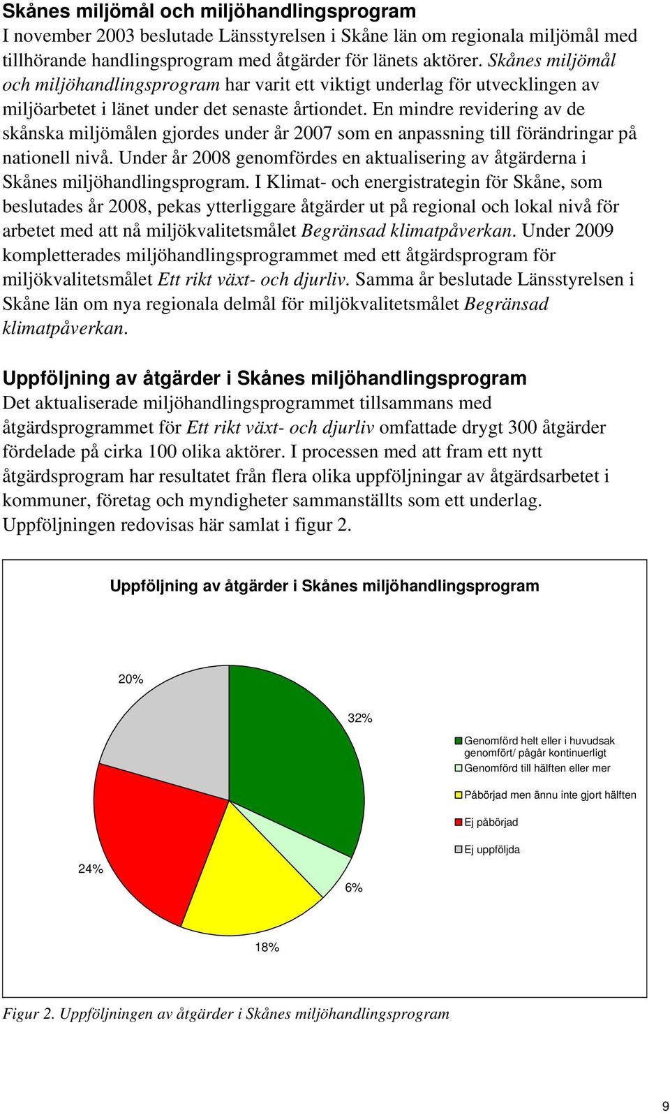 En mindre revidering av de skånska miljömålen gjordes under år 2007 som en anpassning till förändringar på nationell nivå.