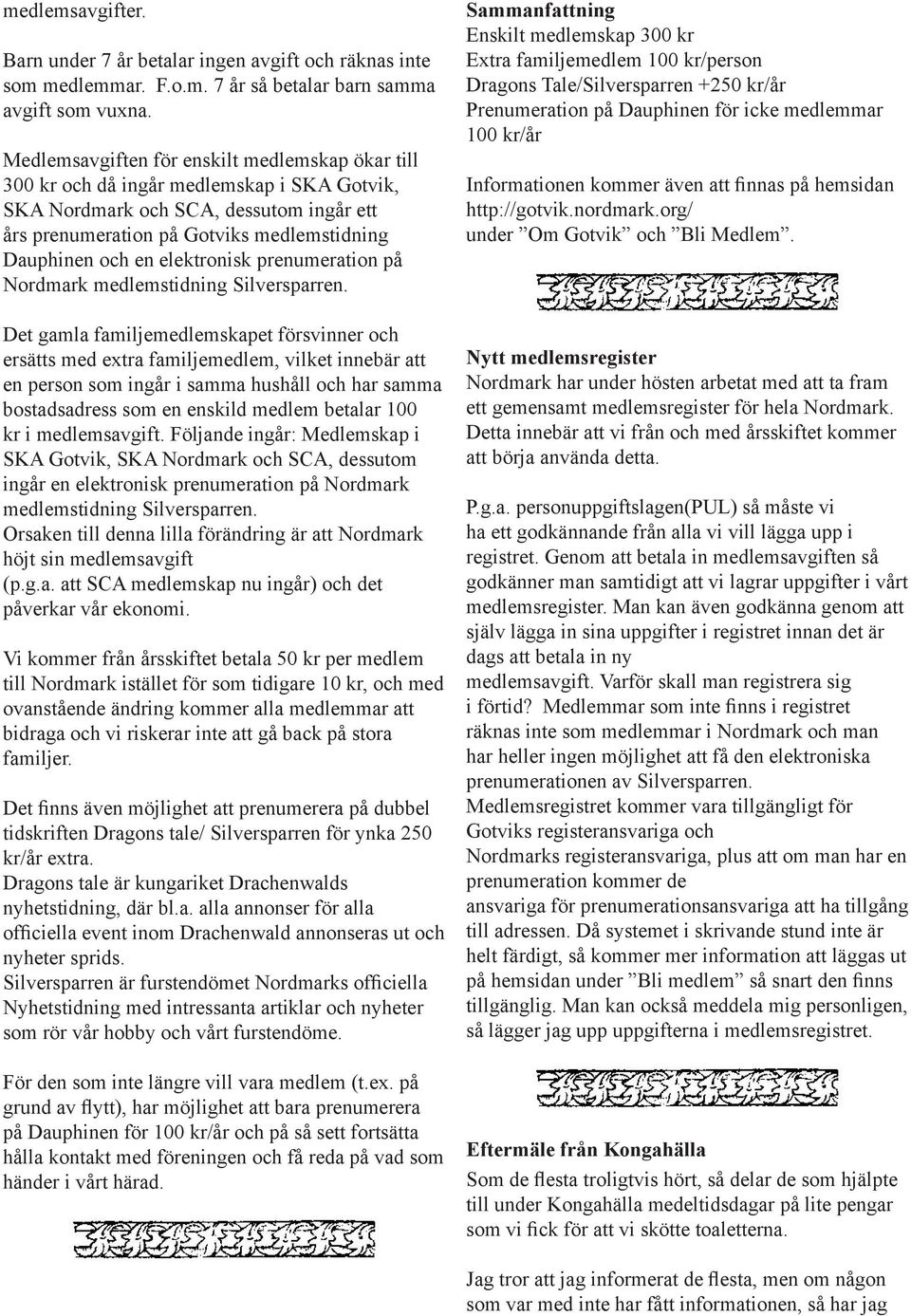 elektronisk prenumeration på Nordmark medlemstidning Silversparren.