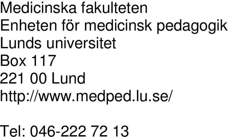 universitet Box 117 221 00 Lund