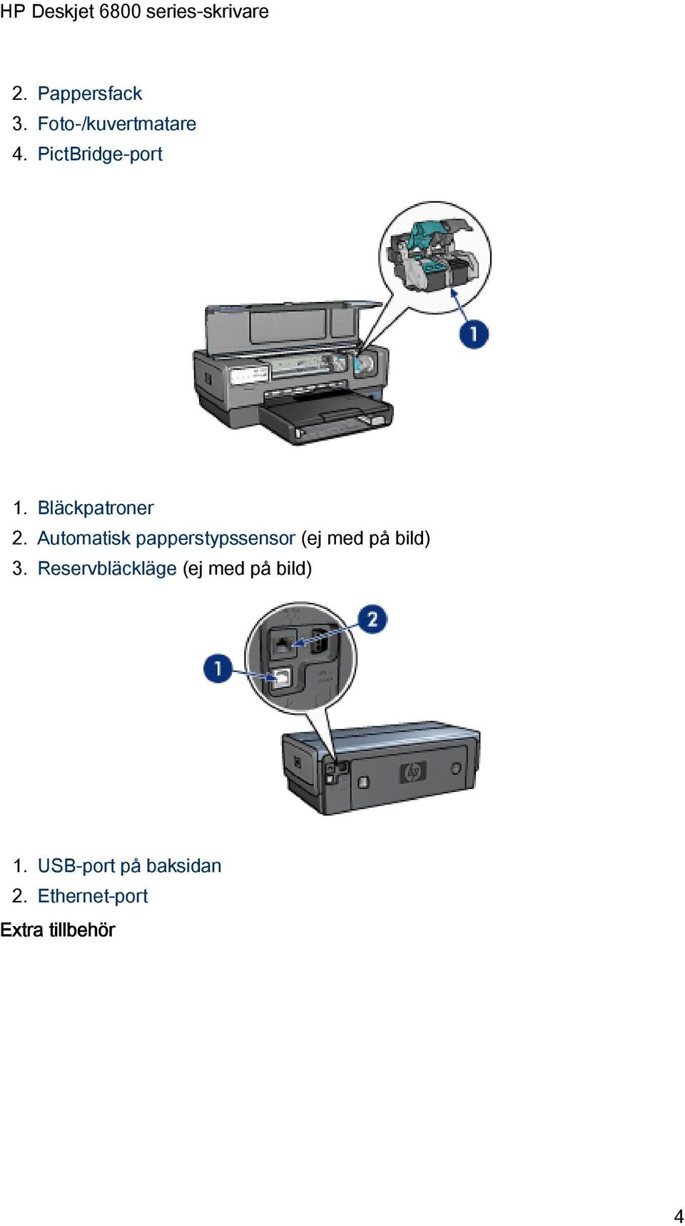 Automatisk papperstypssensor (ej med på bild) 3.