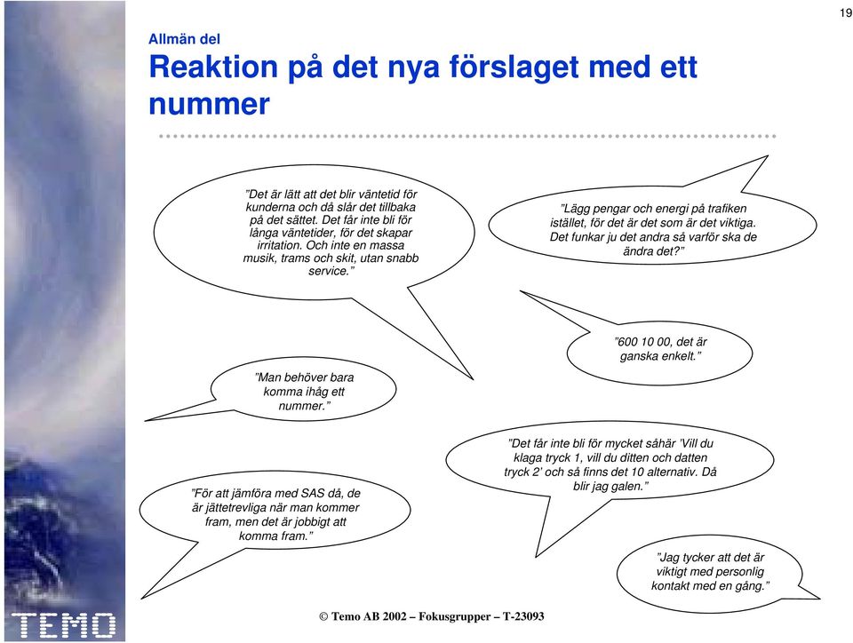 Lägg pengar och energi på trafiken istället, för det är det som är det viktiga. Det funkar ju det andra så varför ska de ändra det? Man behöver bara komma ihåg ett nummer.