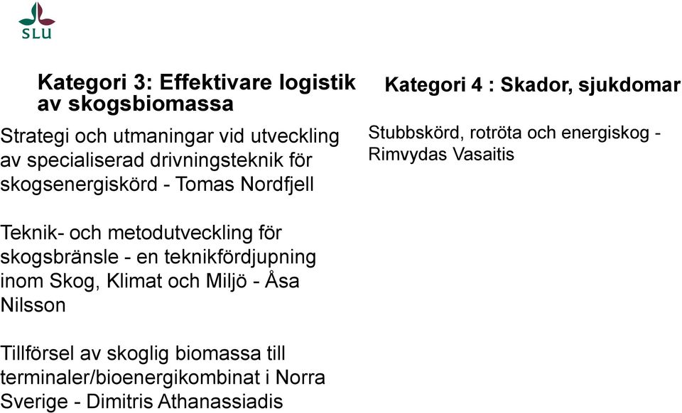 energiskog - Rimvydas Vasaitis Teknik- och metodutveckling för skogsbränsle - en teknikfördjupning inom Skog,