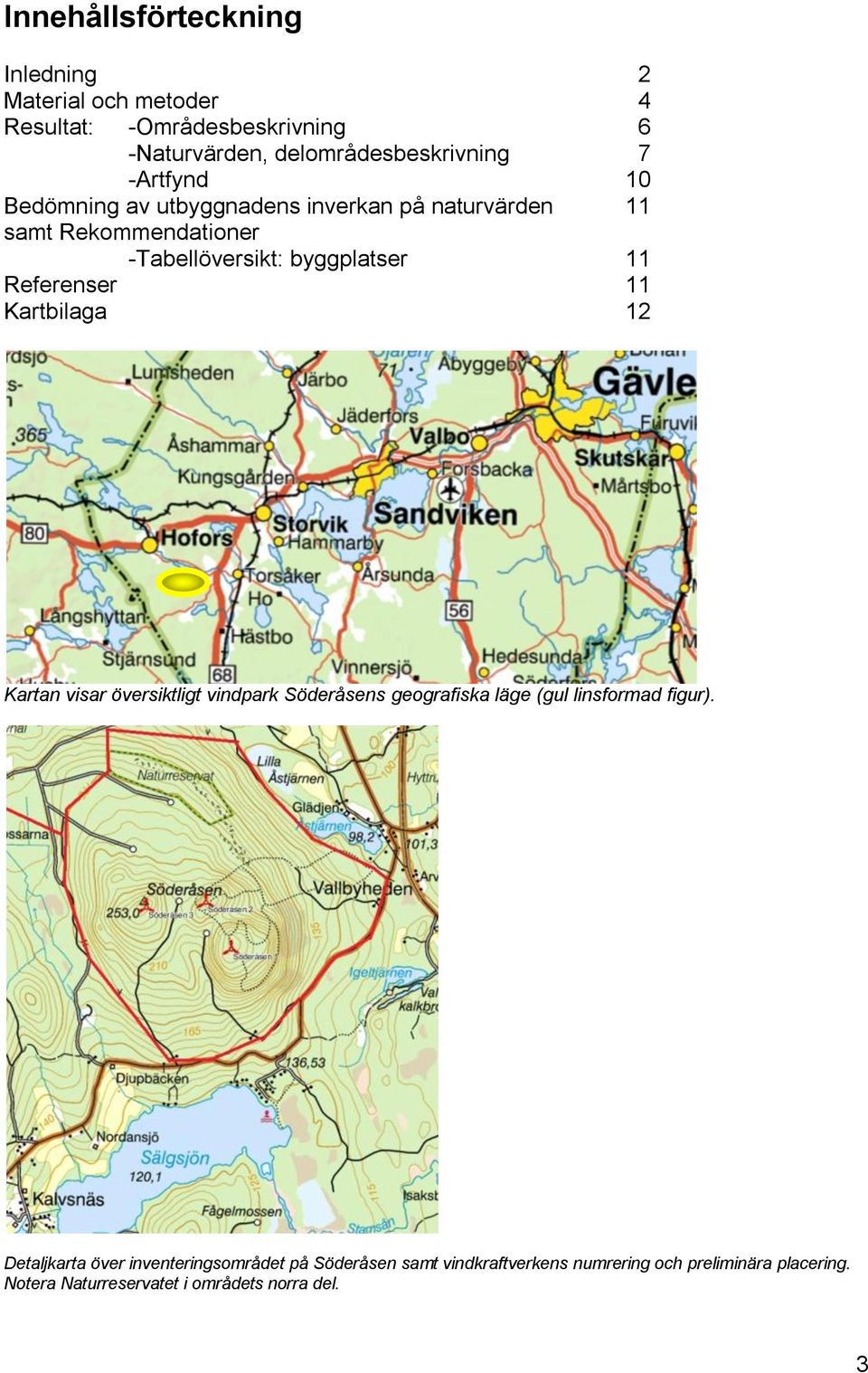 Referenser 11 Kartbilaga 12 Kartan visar översiktligt vindpark Söderåsens geografiska läge (gul linsformad figur).