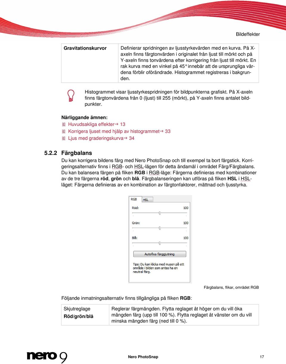 En rak kurva med en vinkel på 45 innebär att de ursprungliga värdena förblir oförändrade. Histogrammet registreras i bakgrunden. Histogrammet visar ljusstyrkespridningen för bildpunkterna grafiskt.