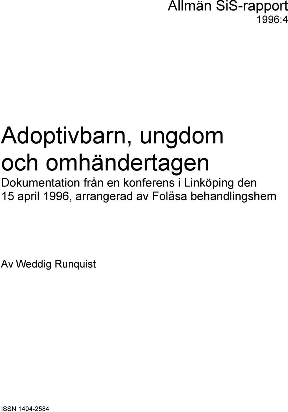 konferens i Linköping den 15 april 1996,