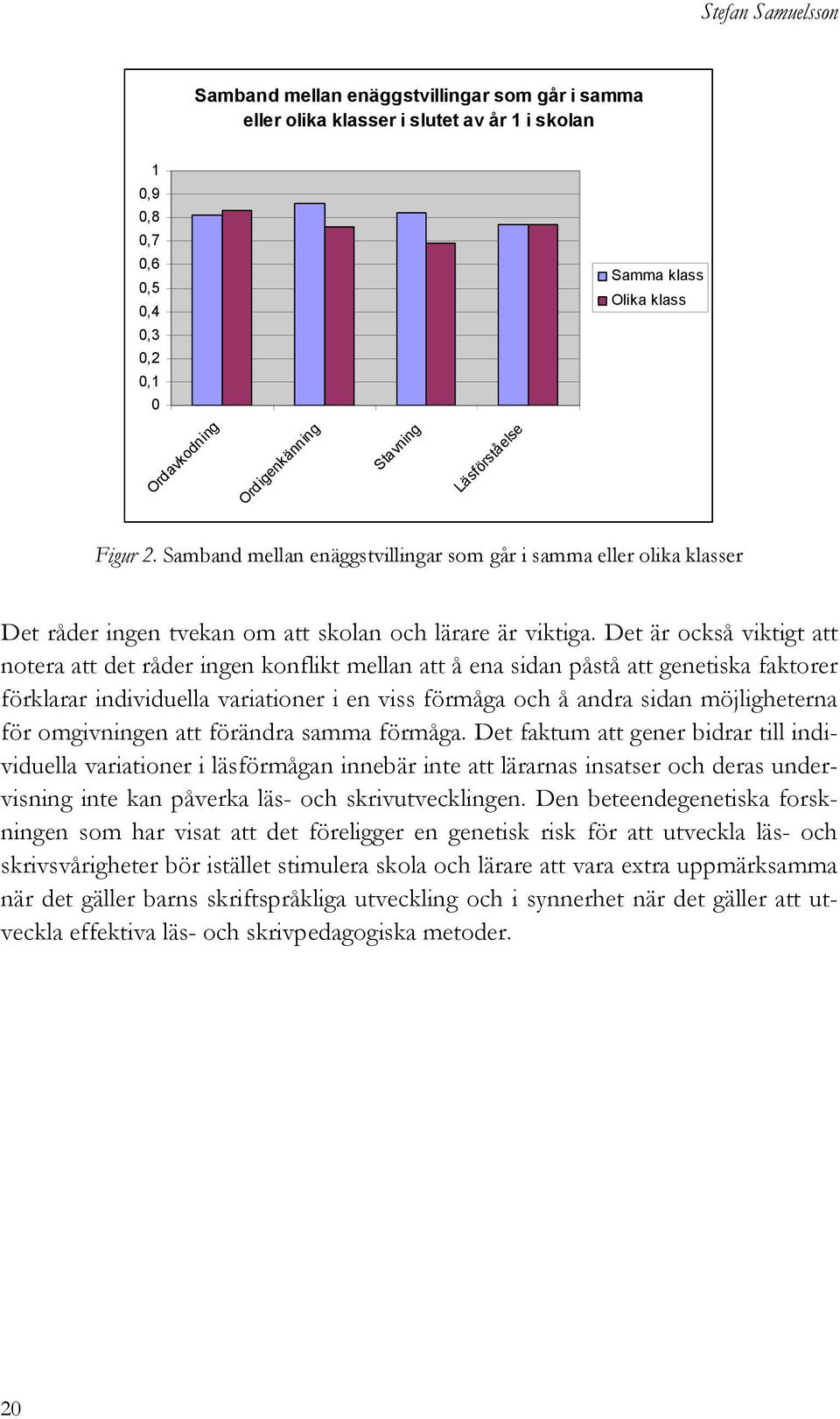 Det är också viktigt att notera att det råder ingen konflikt mellan att å ena sidan påstå att genetiska faktorer förklarar individuella variationer i en viss förmåga och å andra sidan möjligheterna