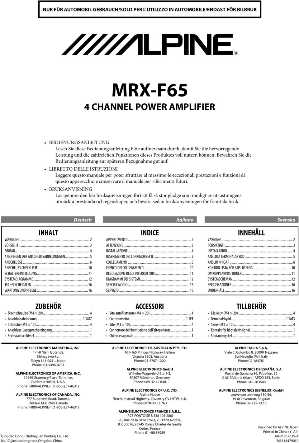 LIBRETTO DELLE ISTRUZIONI Leggere questo manuale per poter sfruttare al massimo le eccezionali prestazioni e funzioni di questo apparecchio e conservare il manuale per riferimenti futuri.