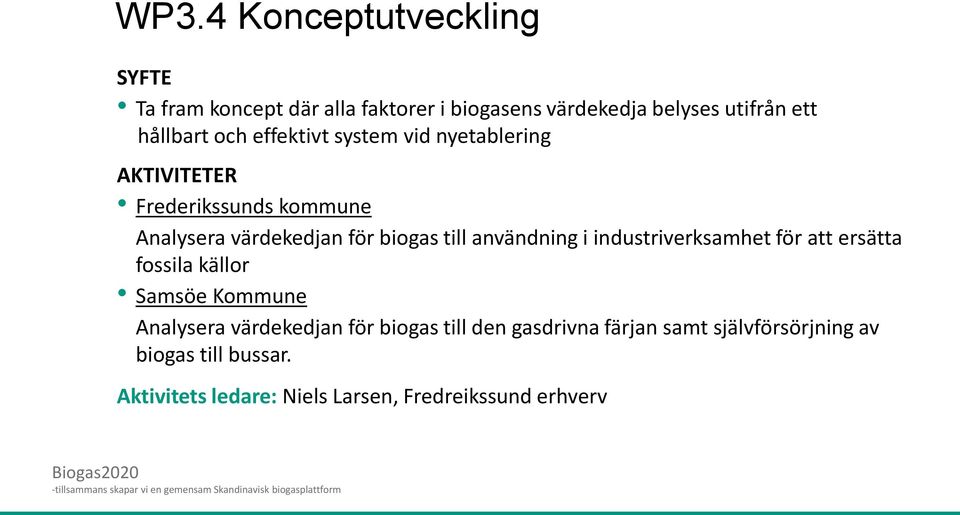 industriverksamhet för att ersätta fossila källor Samsöe Kommune Analysera värdekedjan för biogas till den