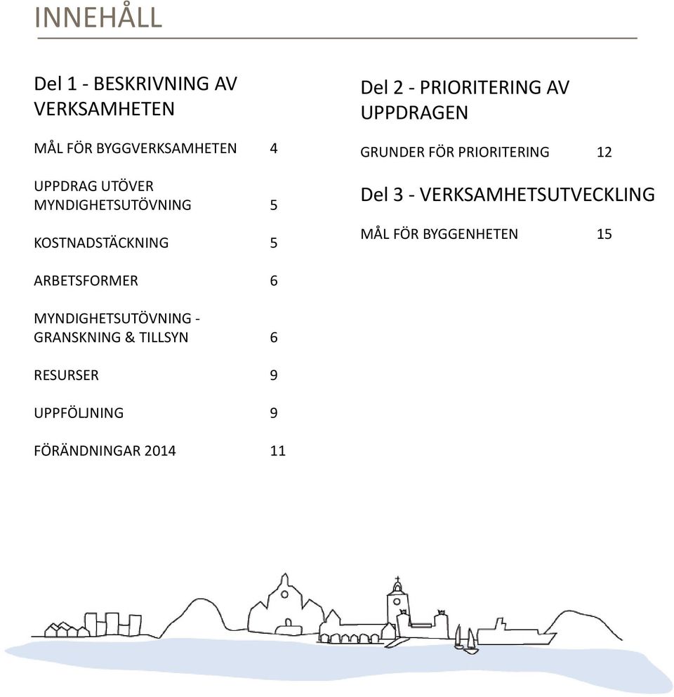 PRIORITERING 12 Del 3 - VERKSAMHETSUTVECKLING MÅL FÖR BYGGENHETEN 15 ARBETSFORMER 6