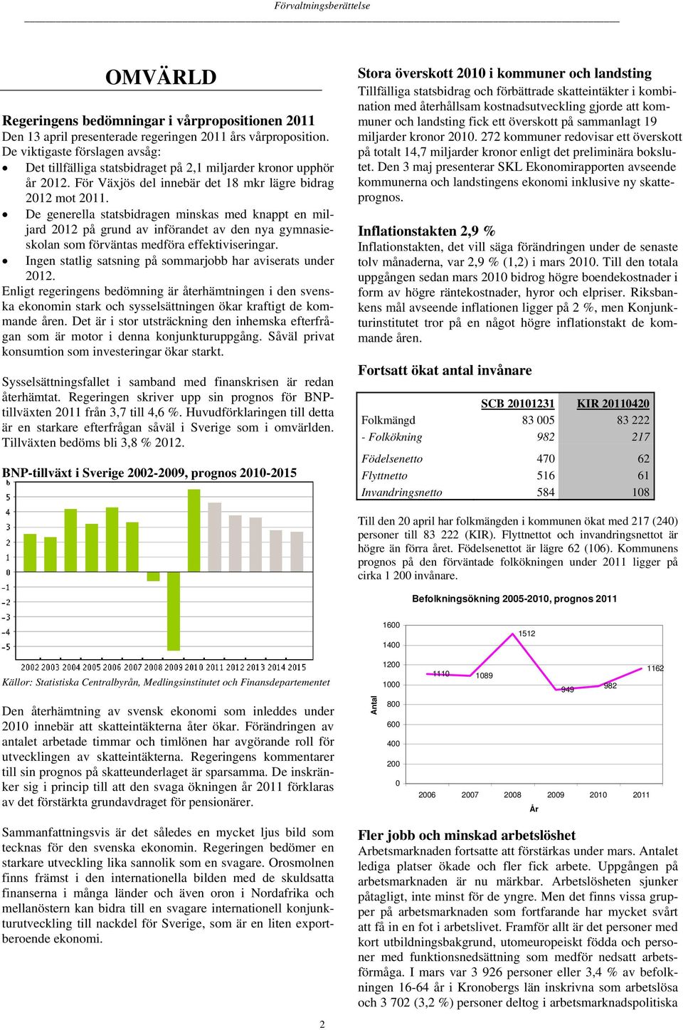 De generella statsbidragen minskas med knappt en miljard 2012 på grund av införandet av den nya gymnasieskolan som förväntas medföra effektiviseringar.