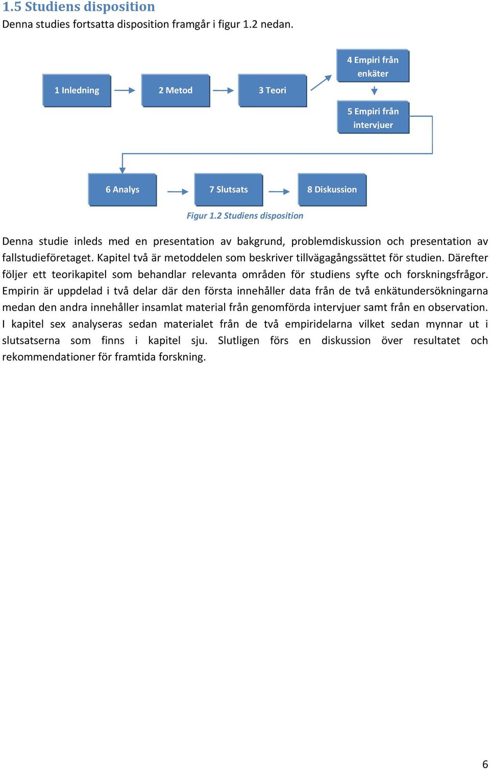 2 Studiens disposition Denna studie inleds med en presentation av bakgrund, problemdiskussion och presentation av fallstudieföretaget.