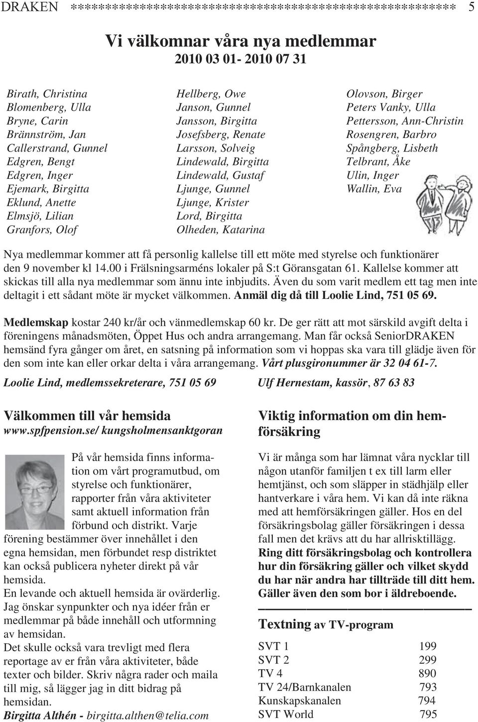 Birgitta Lindewald, Gustaf Ljunge, Gunnel Ljunge, Krister Lord, Birgitta Olheden, Katarina Olovson, Birger Peters Vanky, Ulla Pettersson, Ann-Christin Rosengren, Barbro Spångberg, Lisbeth Telbrant,