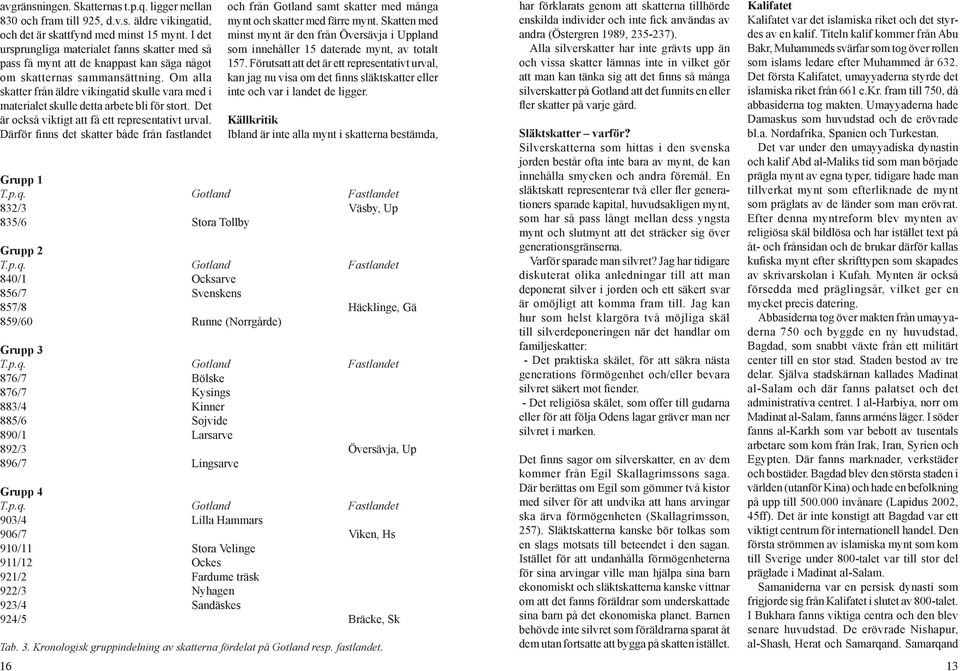 Om alla skatter från äldre vikingatid skulle vara med i materialet skulle detta arbete bli för stort. Det är också viktigt att få ett representativt urval.