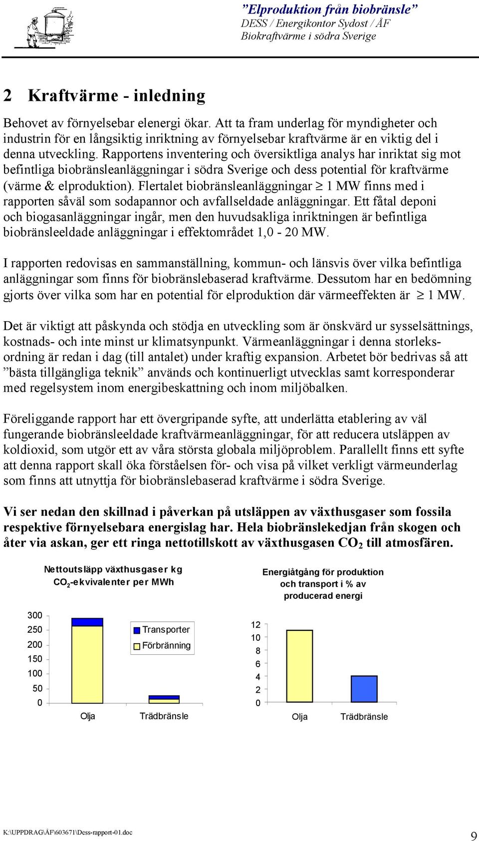 Rapportens inventering och översiktliga analys har inriktat sig mot befintliga biobränsleanläggningar i södra Sverige och dess potential för kraftvärme (värme & elproduktion).
