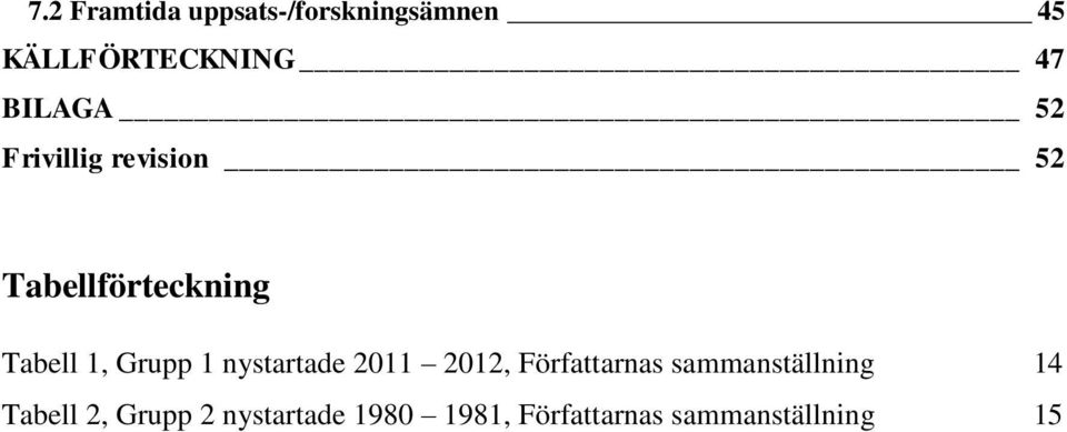 Grupp 1 nystartade 2011 2012, Författarnas sammanställning 14