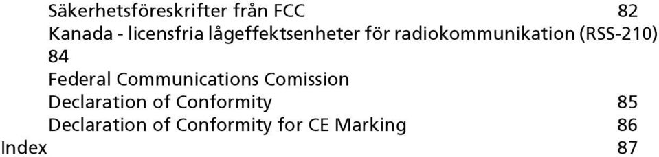 Federal Communications Comission Declaration of