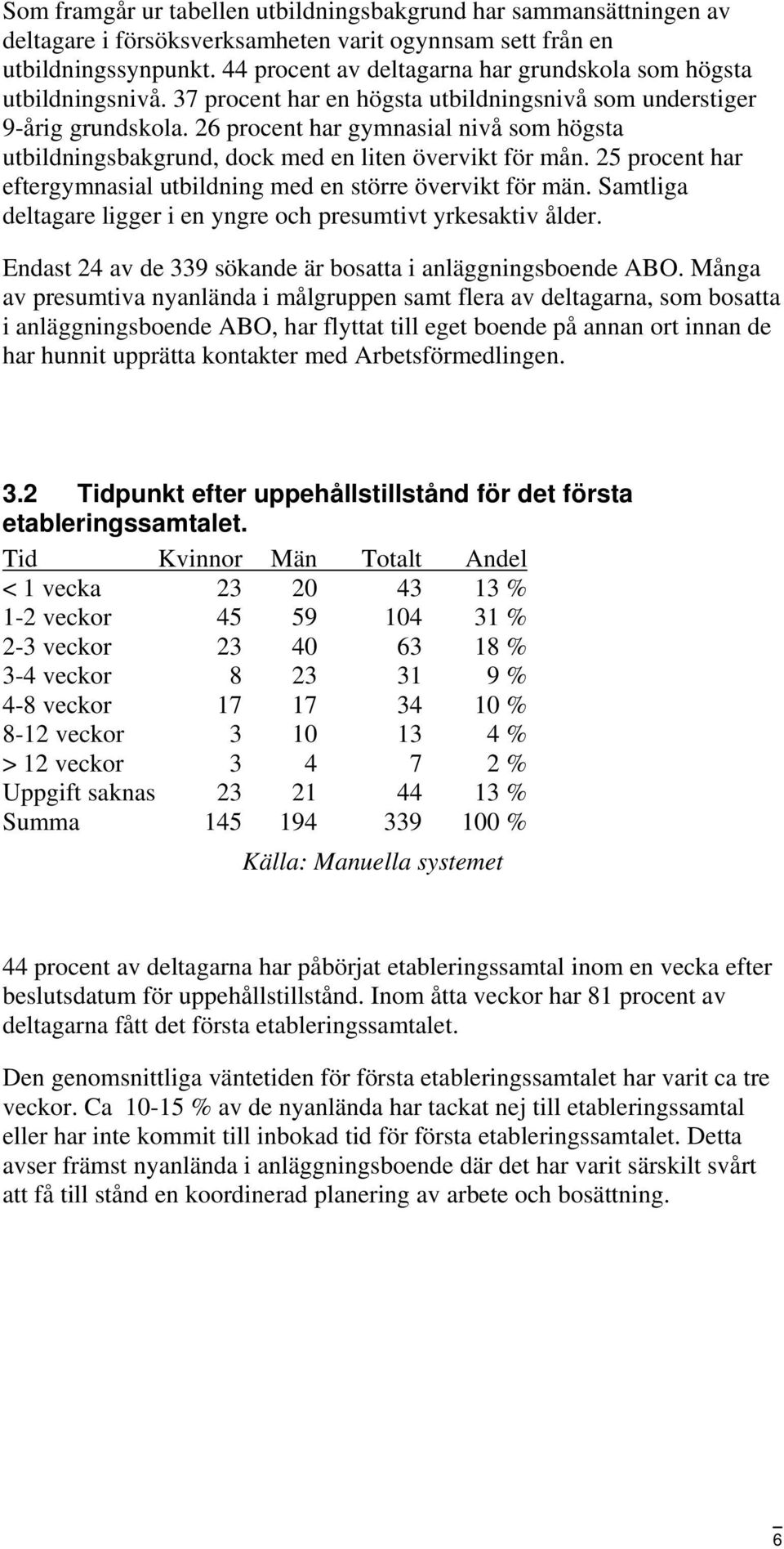 26 procent har gymnasial nivå som högsta utbildningsbakgrund, dock med en liten övervikt för mån. 25 procent har eftergymnasial utbildning med en större övervikt för män.