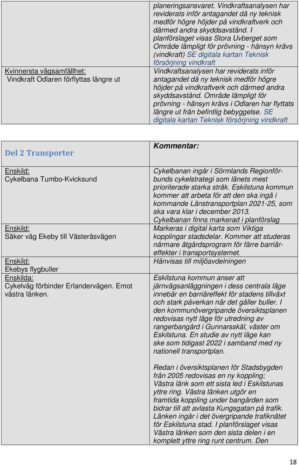 I planförslaget visas Stora Uvberget som Område lämpligt för prövning - hänsyn krävs (vindkraft) SE digitala kartan Teknisk försörjning vindkraft  Område lämpligt för prövning - hänsyn krävs i