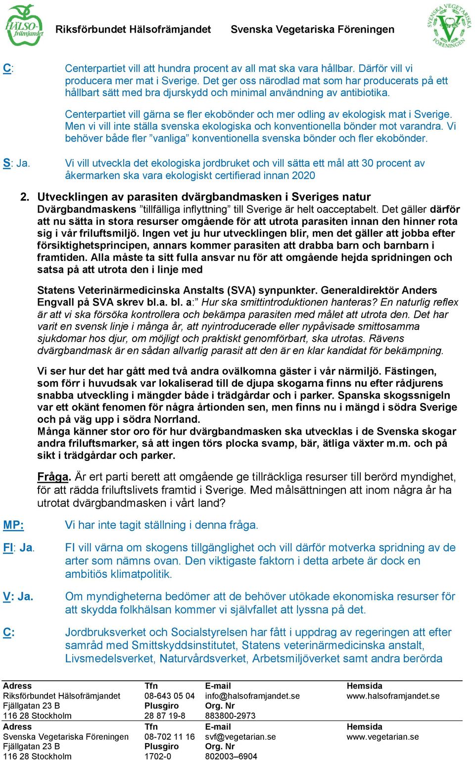 Centerpartiet vill gärna se fler ekobönder och mer odling av ekologisk mat i Sverige. Men vi vill inte ställa svenska ekologiska och konventionella bönder mot varandra.