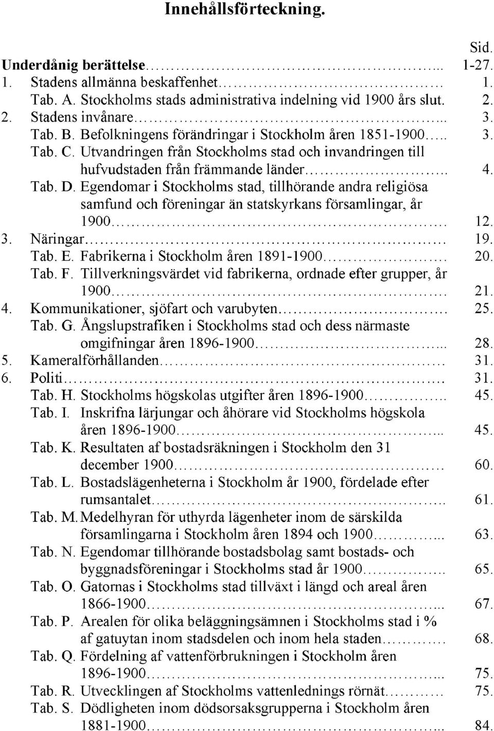 Egendomar i Stockholms stad, tillhörande andra religiösa samfund och föreningar än statskyrkans församlingar, år 1900. 12. 3. Näringar 19. Tab. E. Fa