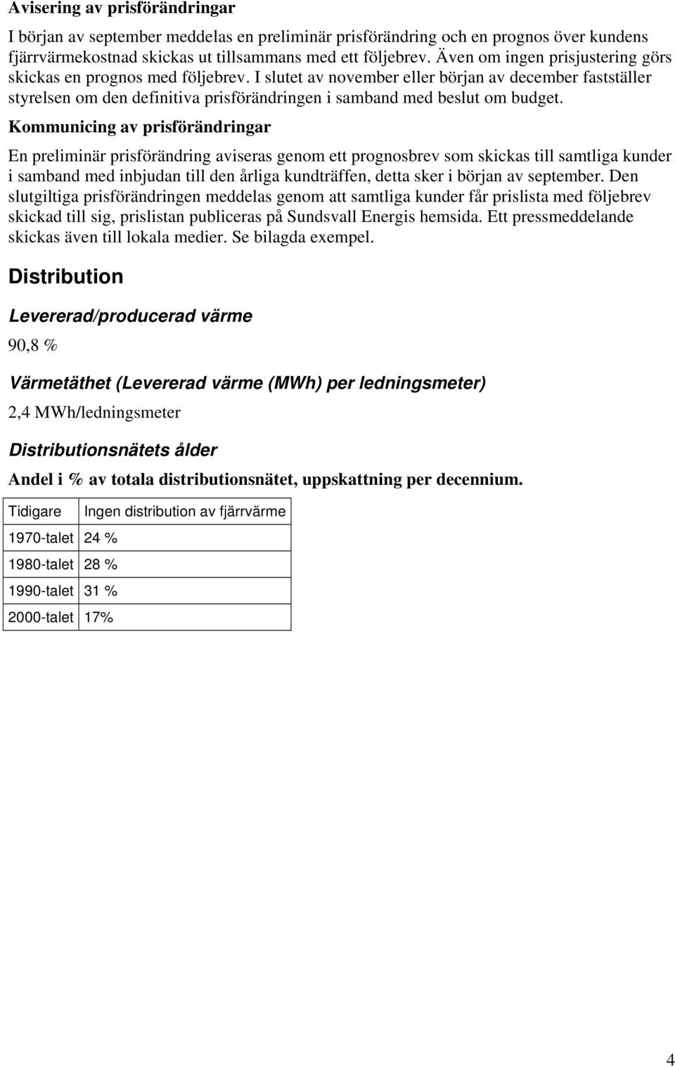 I slutet av november eller början av december fastställer styrelsen om den definitiva prisförändringen i samband med beslut om budget.