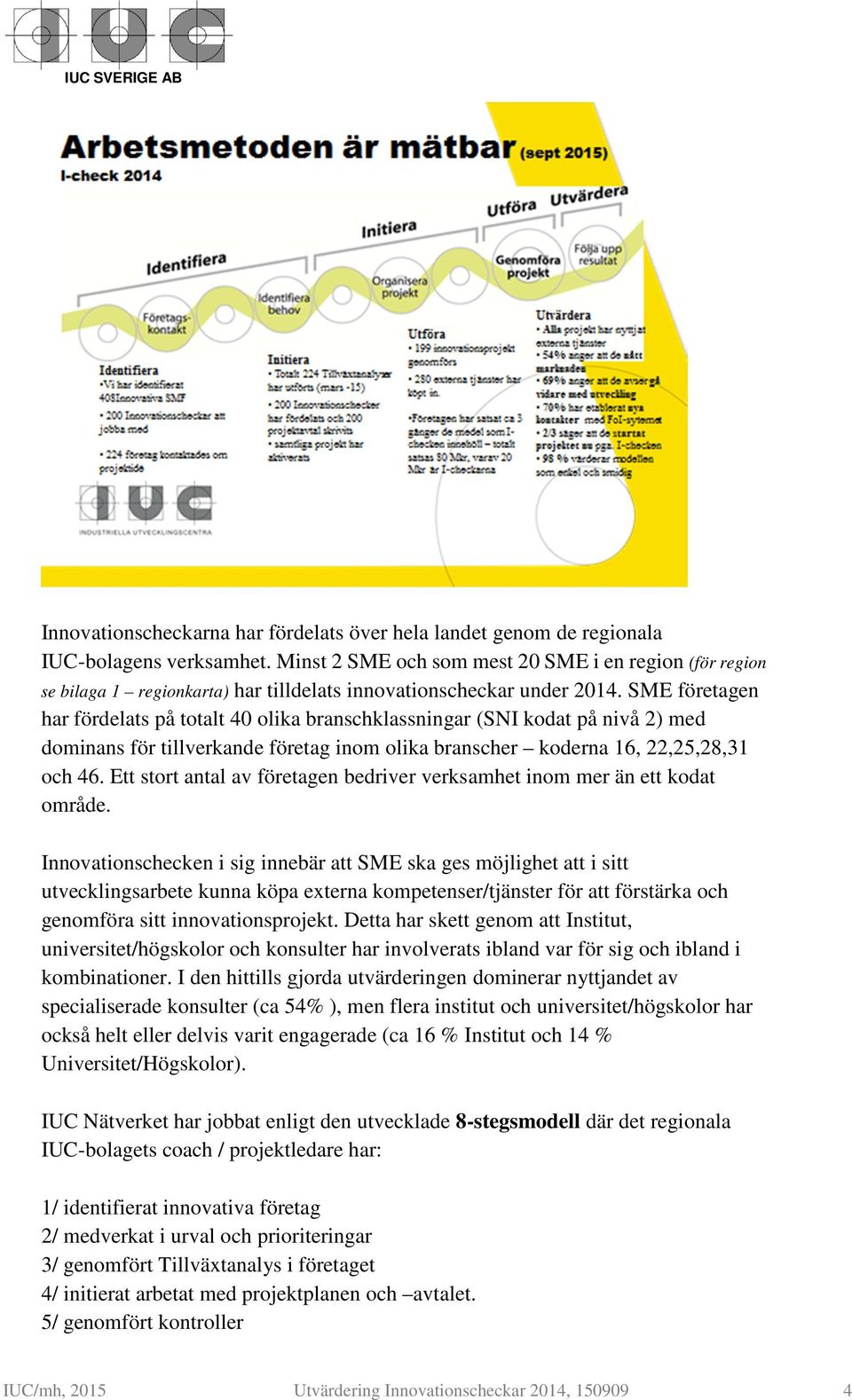 SME företagen har fördelats på totalt 40 olika branschklassningar (SNI kodat på nivå 2) med dominans för tillverkande företag inom olika branscher koderna 16, 22,25,28,31 och 46.