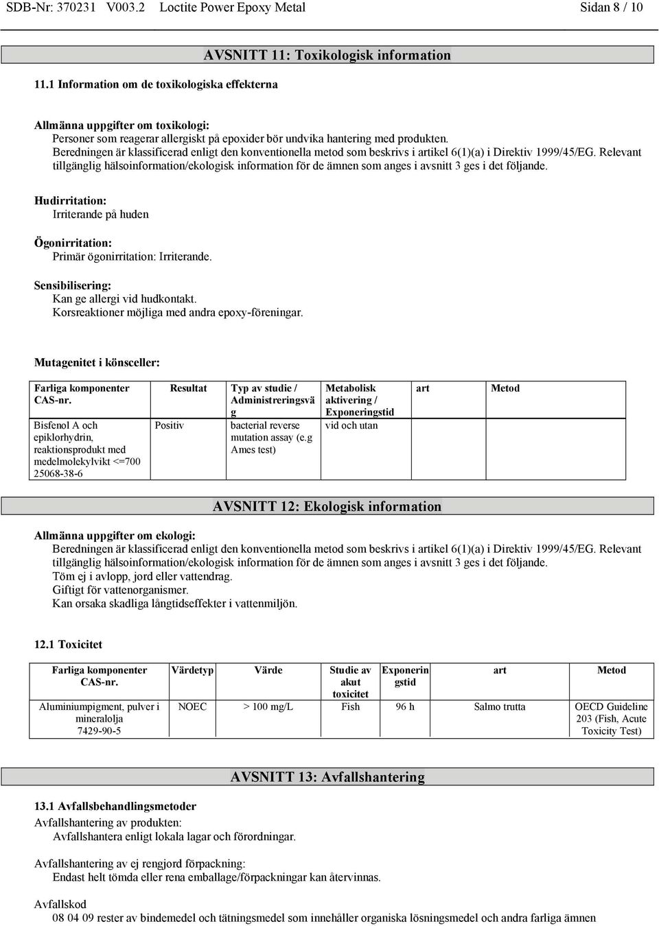 Beredningen är klassificerad enligt den konventionella metod som beskrivs i artikel 6(1)(a) i Direktiv 1999/45/EG.