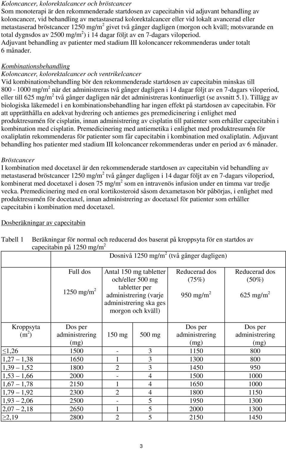 viloperiod. Adjuvant behandling av patienter med stadium III koloncancer rekommenderas under totalt 6 månader.