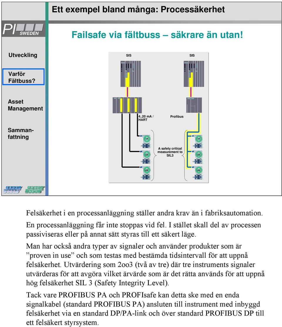 I stället skall del av processen passiviseras eller på annat sätt styras till ett säkert läge.