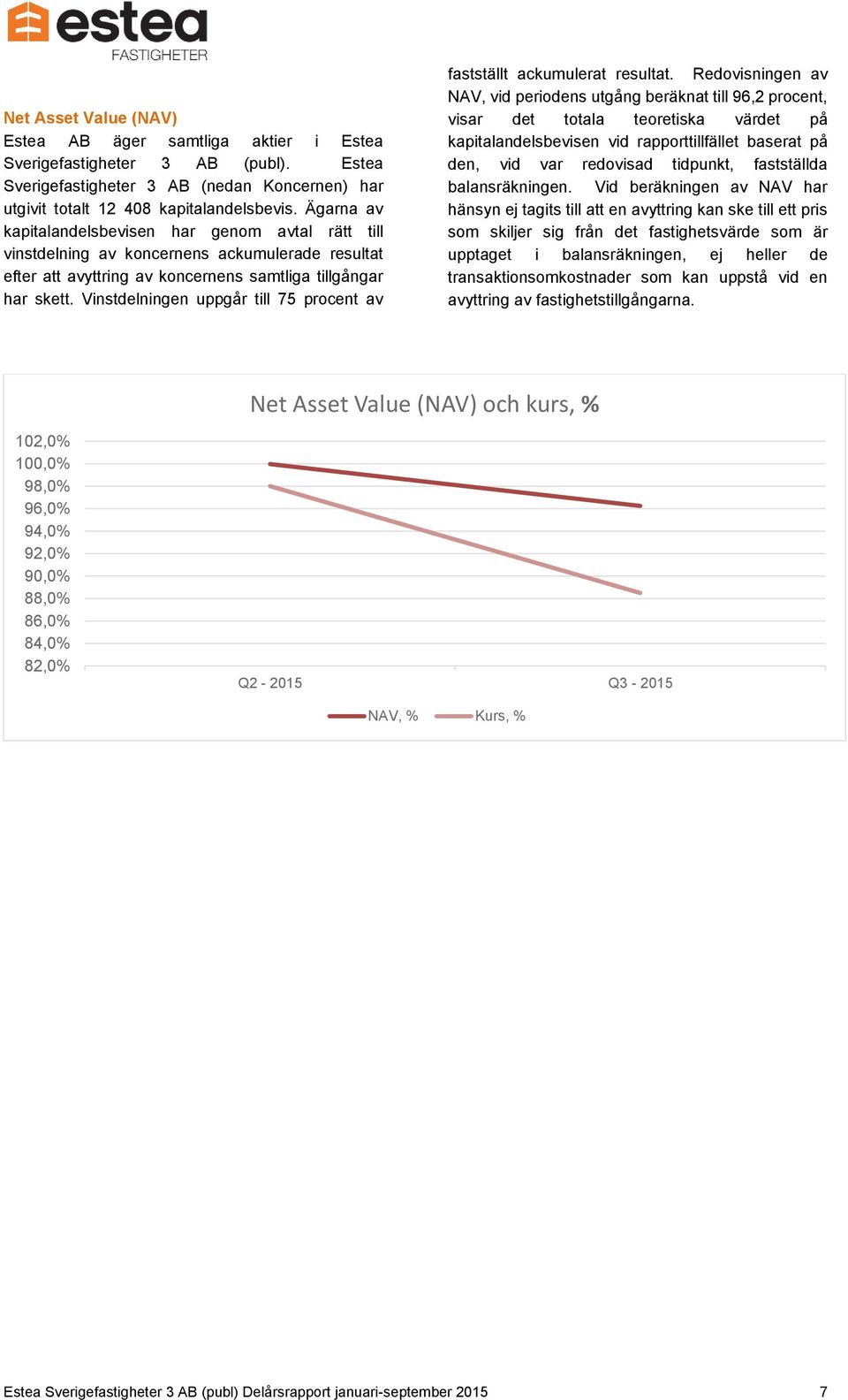 Vinstdelningen uppgår till 75 procent av fastställt ackumulerat resultat.