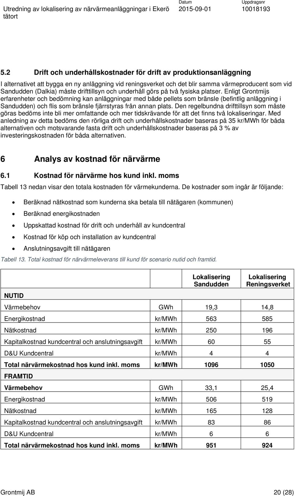 Enligt Grontmijs erfarenheter och bedömning kan anläggningar med både pellets som bränsle (befintlig anläggning i Sandudden) och flis som bränsle fjärrstyras från annan plats.