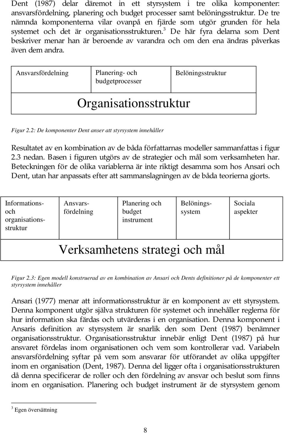 3 De här fyra delarna som Dent beskriver menar han är beroende av varandra och om den ena ändras påverkas även dem andra.