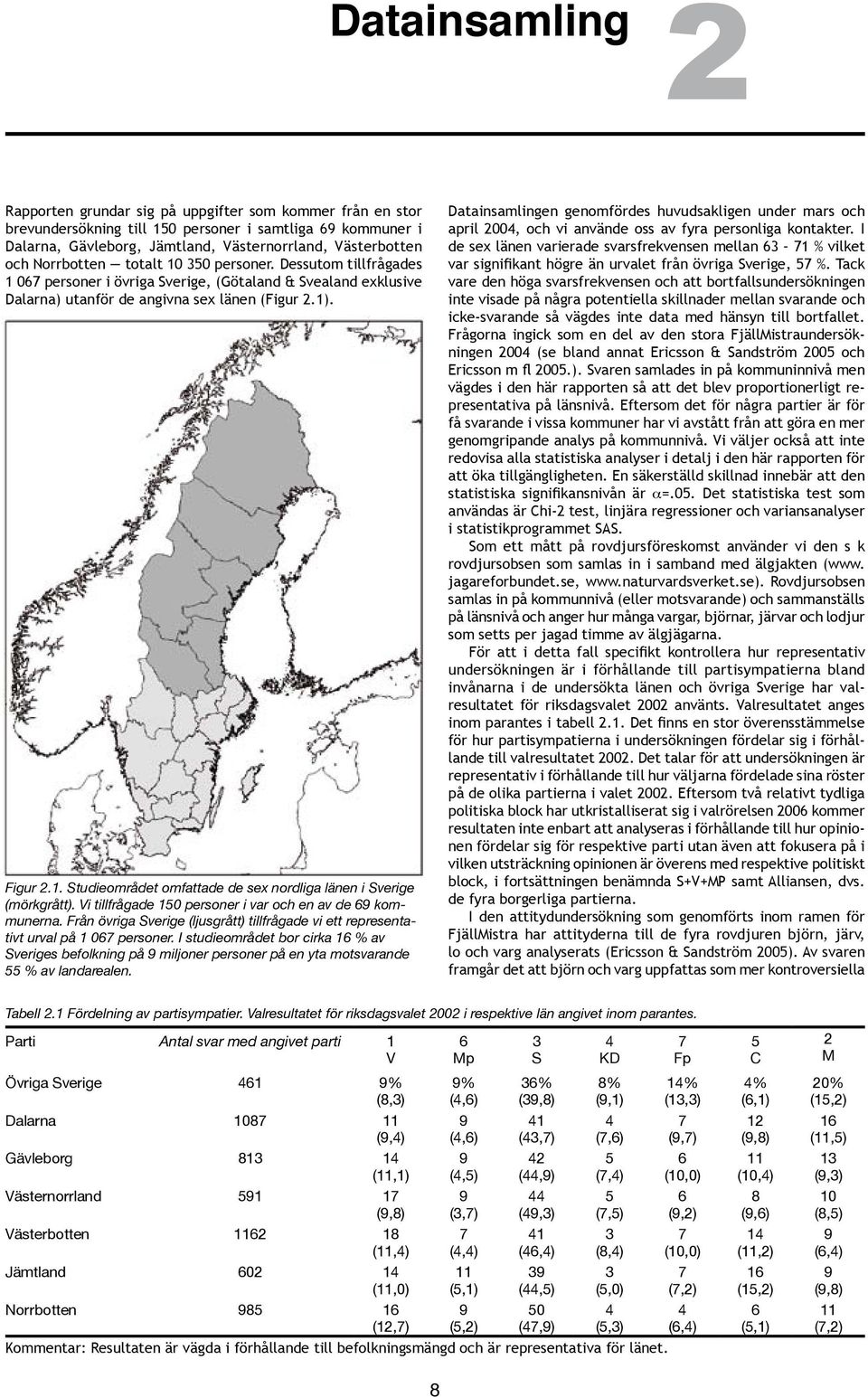 Vi tillfrågade 150 personer i var och en av de 69 kommunerna. Från övriga Sverige (ljusgrått) tillfrågade vi ett representativt urval på 1 067 personer.