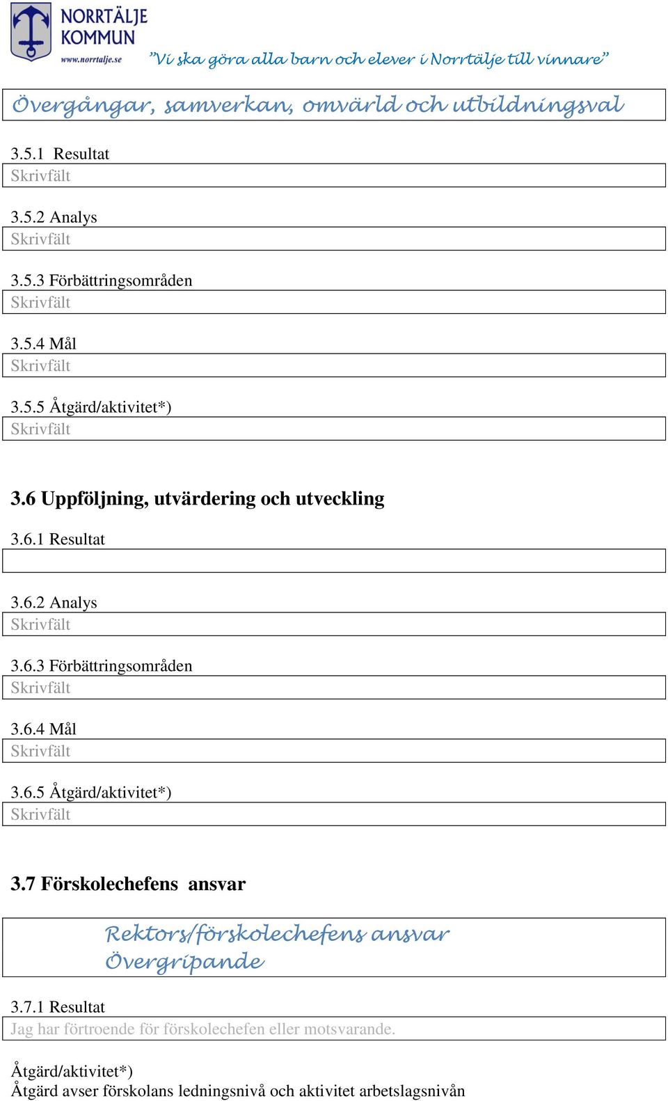 6.4 Mål 3.6.5 3.7 Förskolechefens ansvar Rektors/förskolechefens ansvar Övergripande 3.7.1 Resultat Jag har förtroende för förskolechefen eller motsvarande.