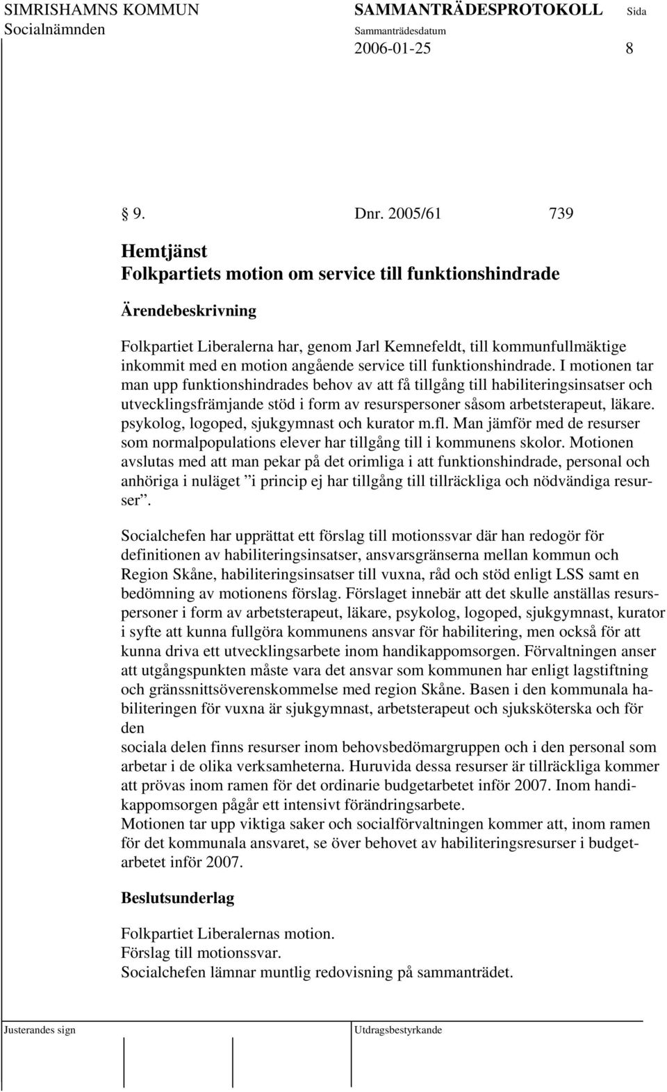 angående service till funktionshindrade.