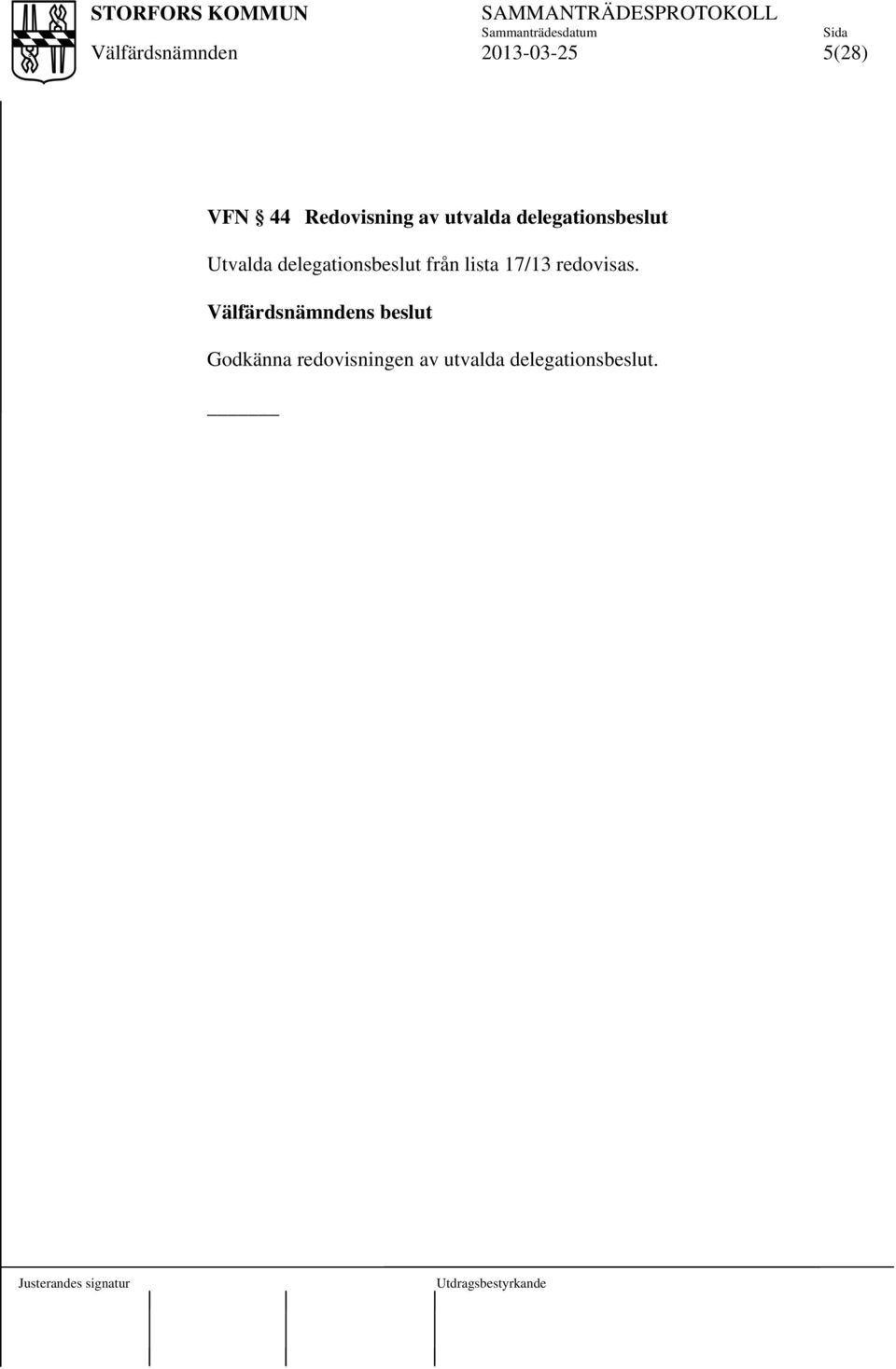 delegationsbeslut från lista 17/13