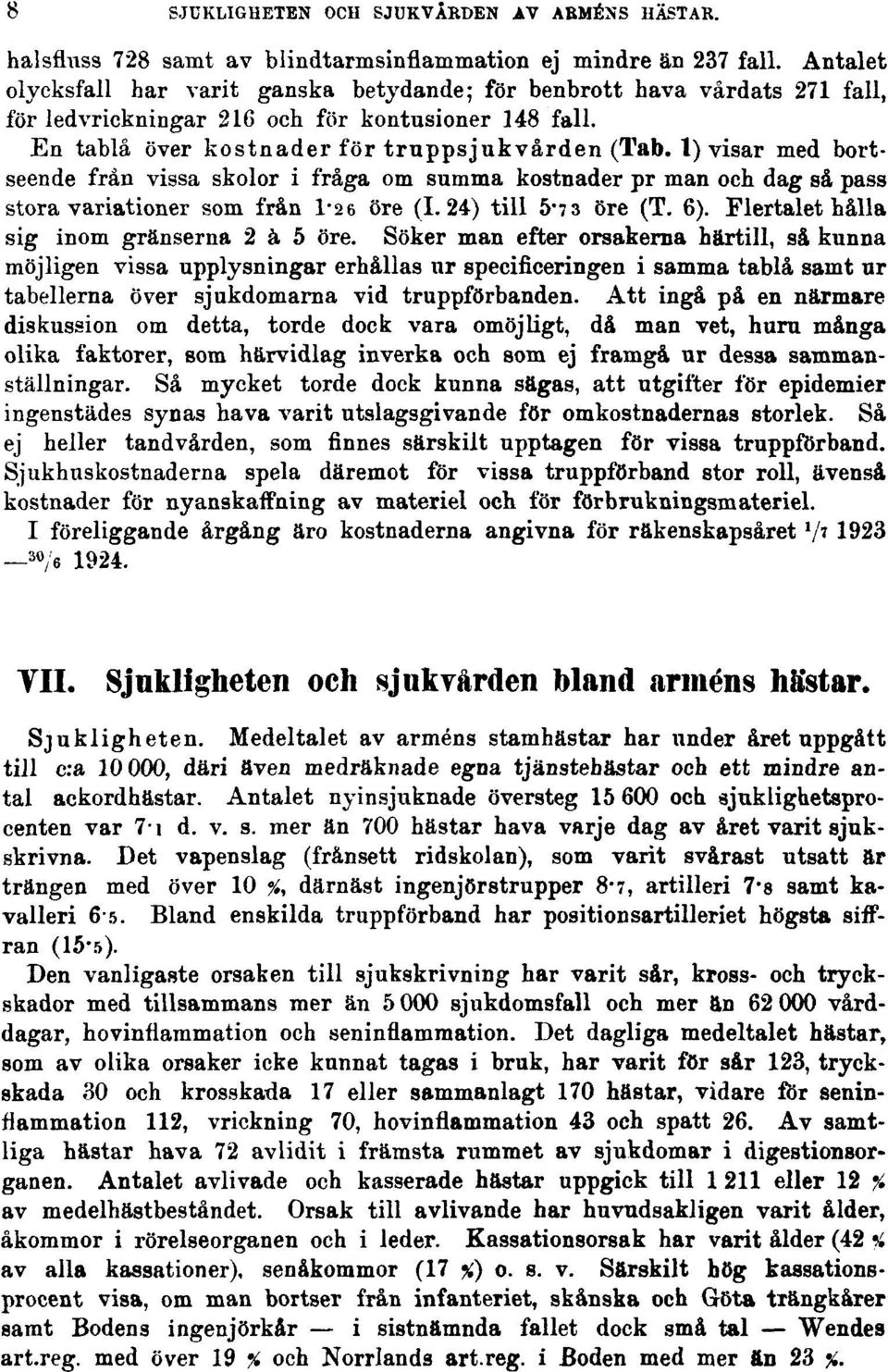 1) visar med bortseende från vissa skolor i fråga om summa kostnader pr man och dag så pass stora variationer som från 1.26 öre (1.24) till 5-7 3 öre (T. 6).