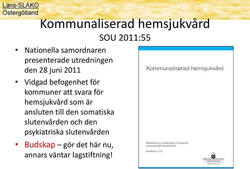 att svara för hemsjukvård som är ansluten till den somatiska slutenvården