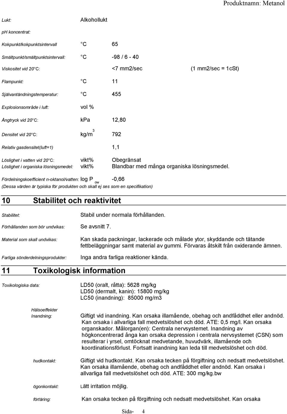 Obegränsat Löslighet i organiska lösningsmedel: vikt% Blandbar med många organiska lösningsmedel.