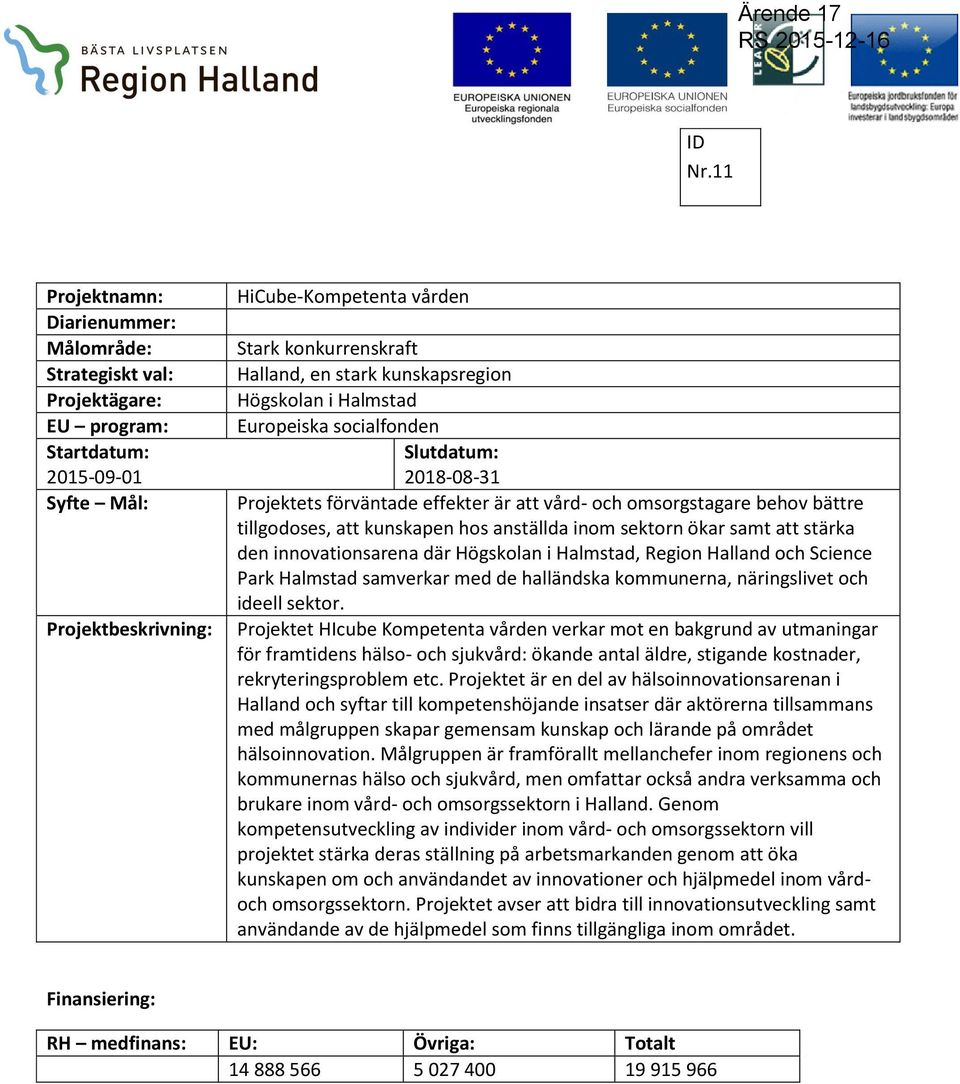 samverkar med de halländska kommunerna, näringslivet och ideell sektor.