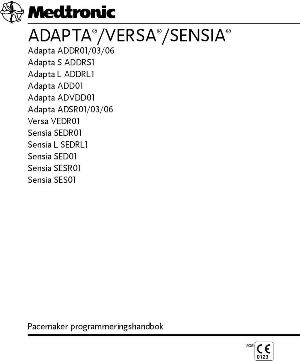 ADSR01/03/06 Versa VEDR01 Sensia SEDR01 Sensia L SEDRL1