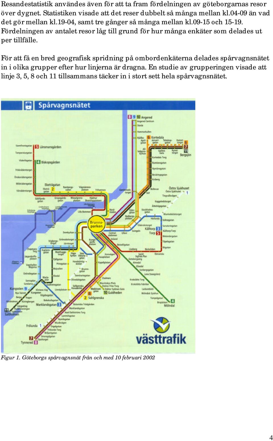 Fördelningen av antalet resor låg till grund för hur många enkäter som delades ut per tillfälle.