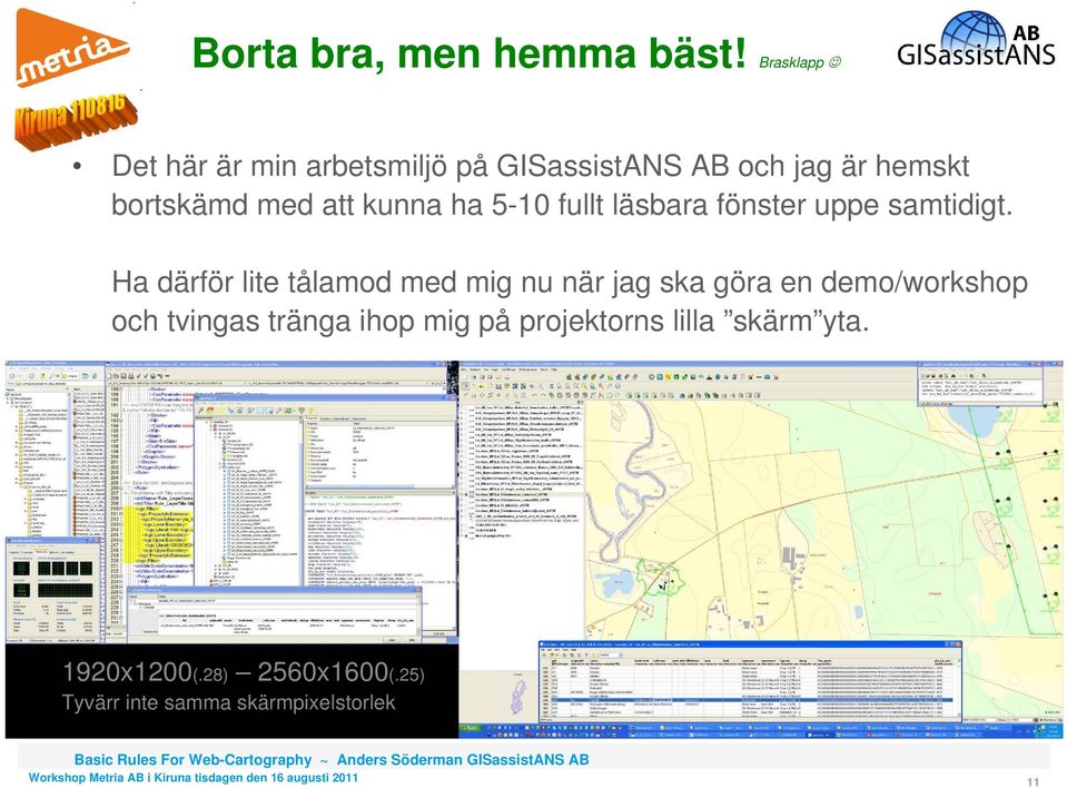 kunna ha 5-10 fullt läsbara fönster uppe samtidigt.