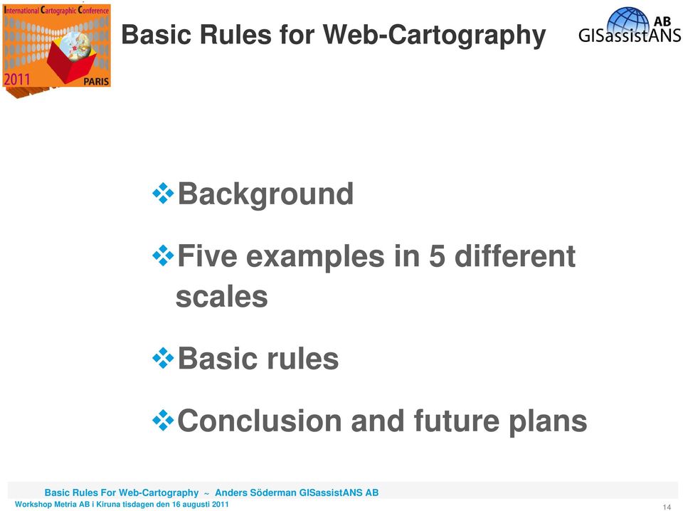 Five examples in 5 different