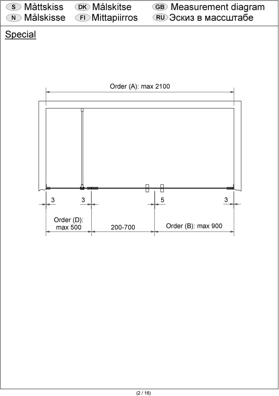 массштабе Order (A): max 2100 3 3 5 3 Order